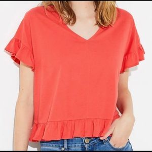 Small red loft flutter top